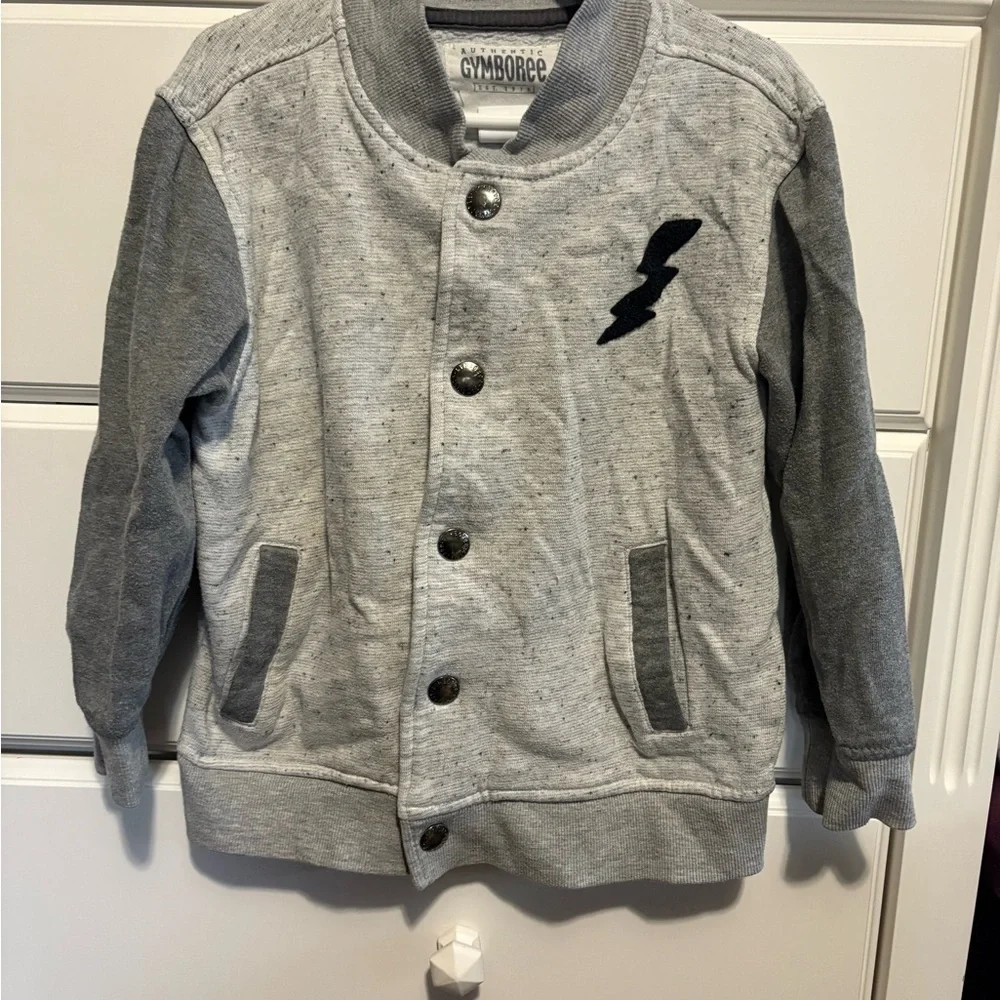 Gymboree Gray Kids Sweatshirt with Lightning Bolt size 5/6